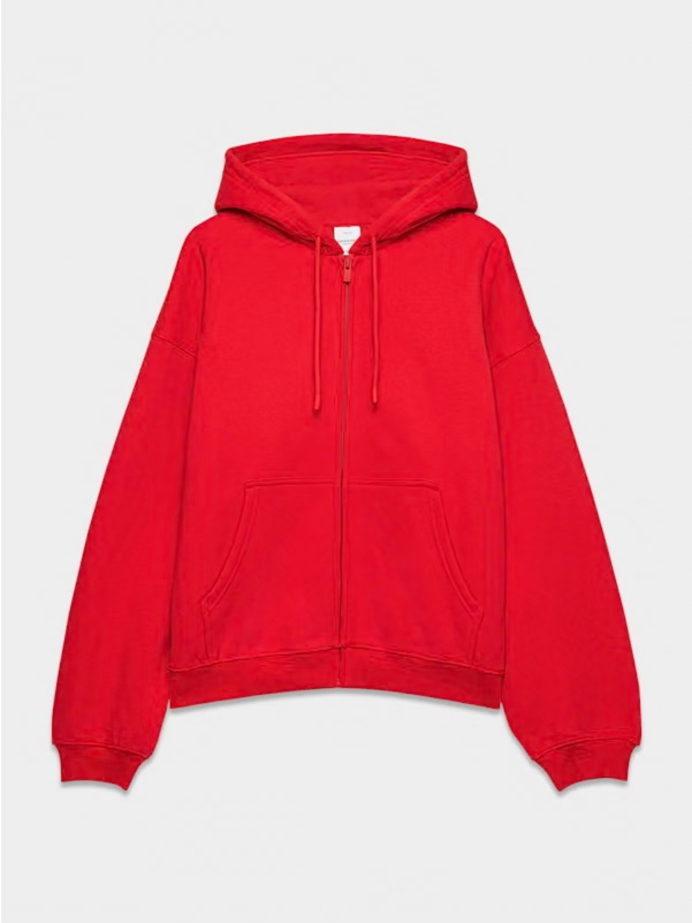 Aritzia Cozy Sweatfleece Mega Drop Shoulder Zip Hoodie - Flashing Red, Size S